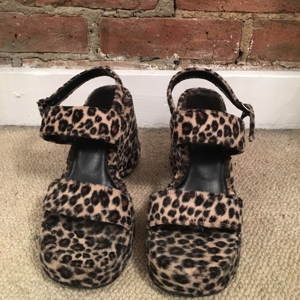 Cheetah print vintage wedges